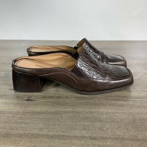 Naturalizer Womens Mules Shoes Leather Size 7.5 M Brown Slide Slip On